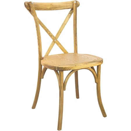 Flash Furniture Advantage Hand Scraped Natural X-Back Chair, PK2 X-BACK-NAT-2